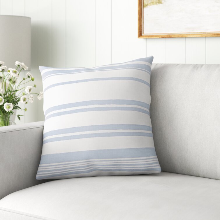 Blue and white striped throw online pillows